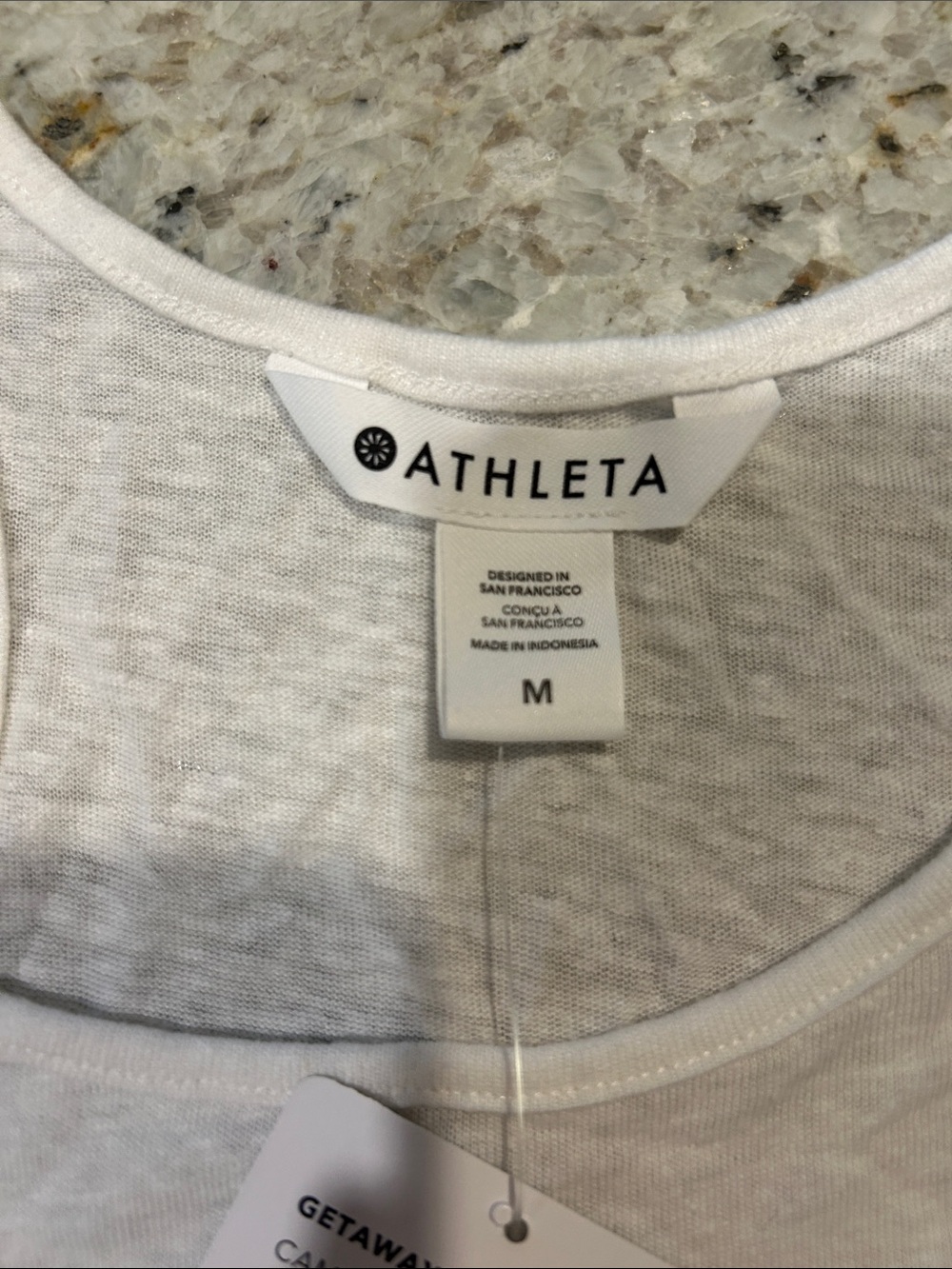 Athleta Cream Ribbed Racerback Tank - Picture 3 of 3
